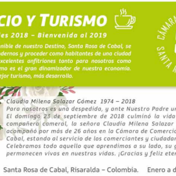 Boletín COMERCIO Y TURISMO – Cámara de Comercio Santa Rosa de Cabal – Actividades 2018 y Bienvenida al 2019
