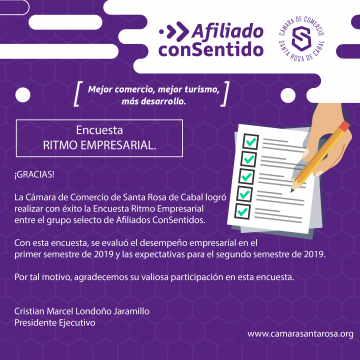 Encuesta Ritmo Empresarial 2019 Segundo Semestre
